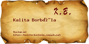 Kalita Borbála névjegykártya