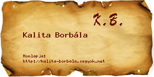Kalita Borbála névjegykártya