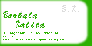 borbala kalita business card